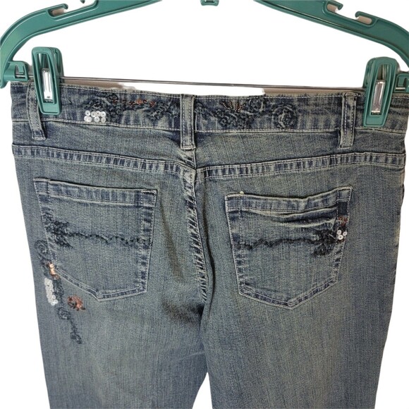 J-STAR Bootcut Embellished Denim Jeans 9/10 Mid Rise Western Glam - Picture 7 of 8